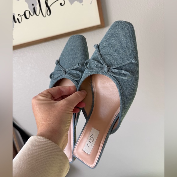 STEVEN denim mule slides size 9 - Picture 4 of 5